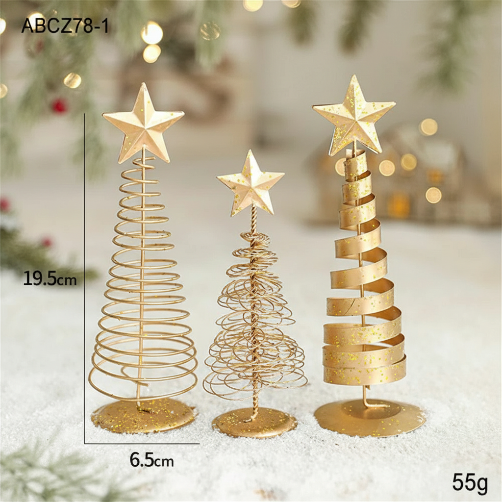 Golden Tree Iron Holiday Ornaments