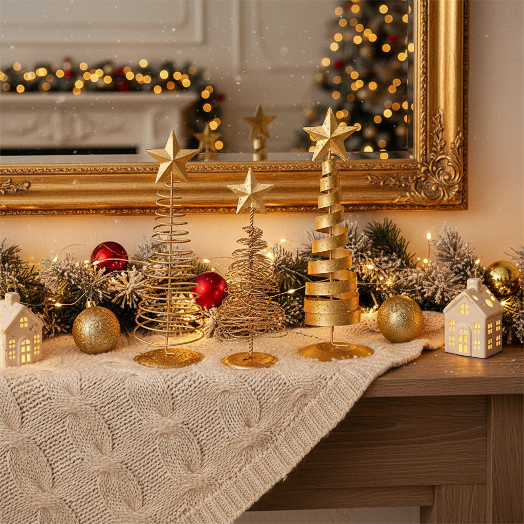 Golden Tree Iron Holiday Ornaments