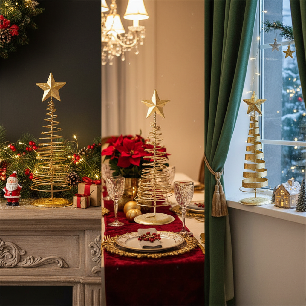 Golden Tree Iron Holiday Ornaments