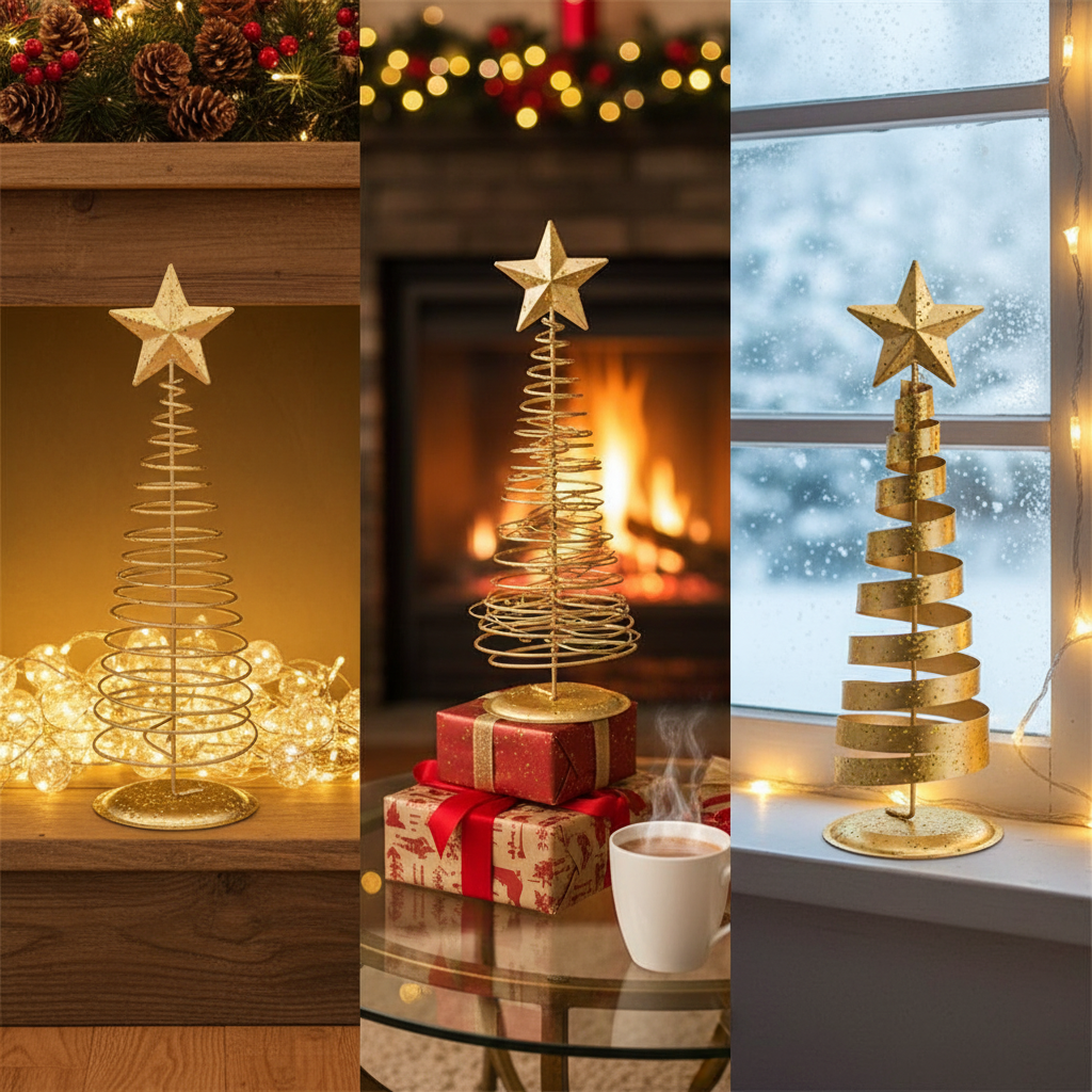 Golden Tree Iron Holiday Ornaments
