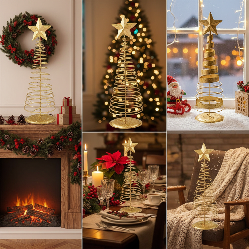 Golden Tree Iron Holiday Ornaments